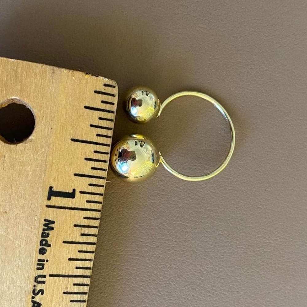 Silver Gold Plated Adjustable Open Ring Size 5 - image 4